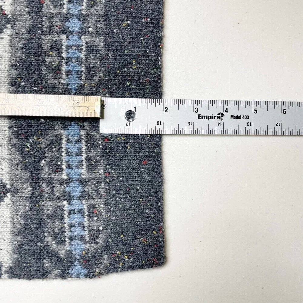 Pendleton Southwest‎ Print Speckled Knit Wrap Scarf O/S Gray Blue Oversized